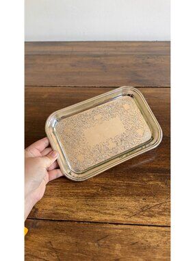 Small Rectangular Silver Trinket Dish - Made in Canada